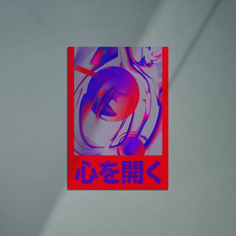 Heart poster, abstract, japan. Poster.