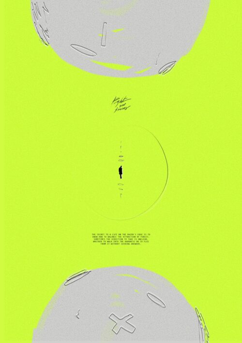 Fight the Forces, Fluo Neon Yellow - Poster Design, Art Prints