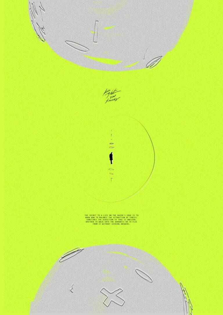 Fight the Forces, Fluo Neon Yellow - Poster Design, Art Prints