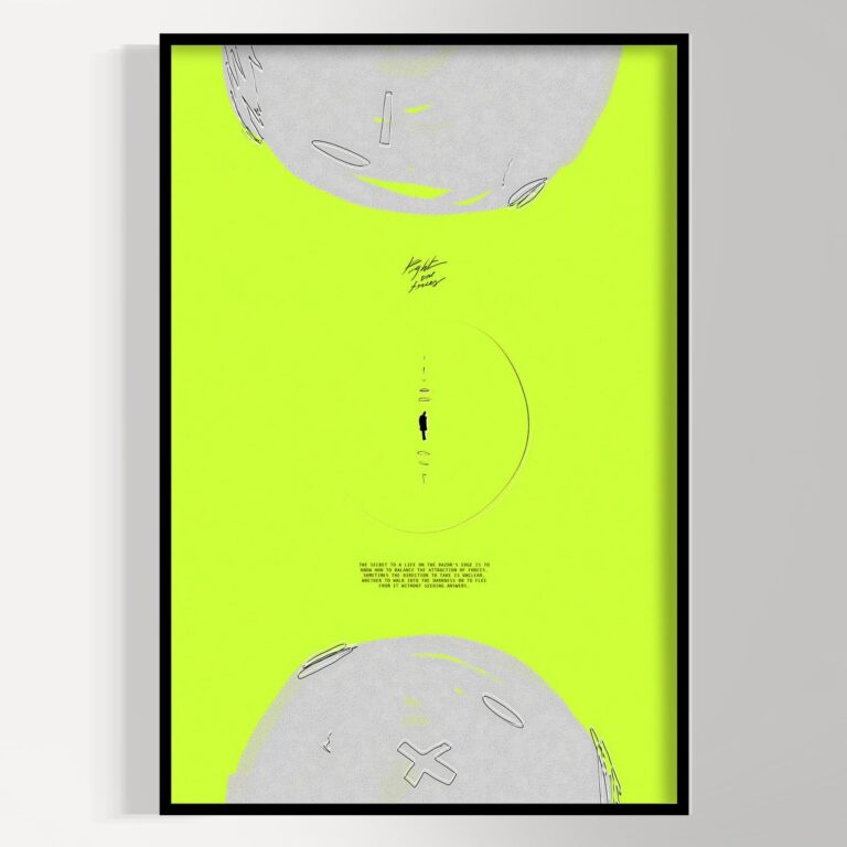 Fight the Forces, Fluo Neon Yellow - Poster Design, Art Prints