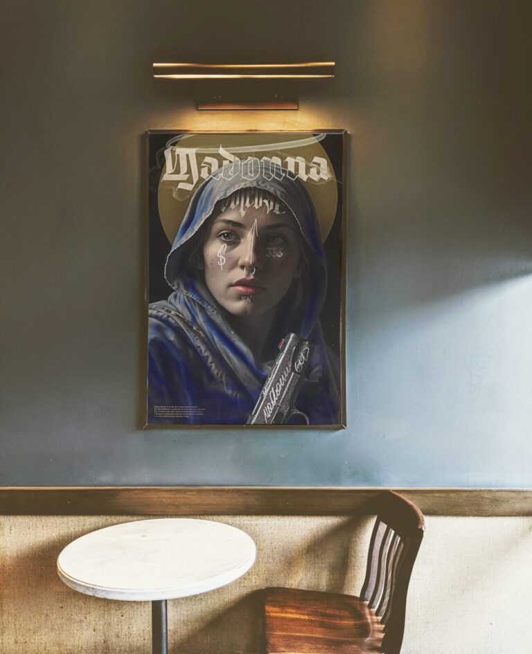 Madonna Voleuse, Virgin Mary, Pistol - Poster Design, Art Prints